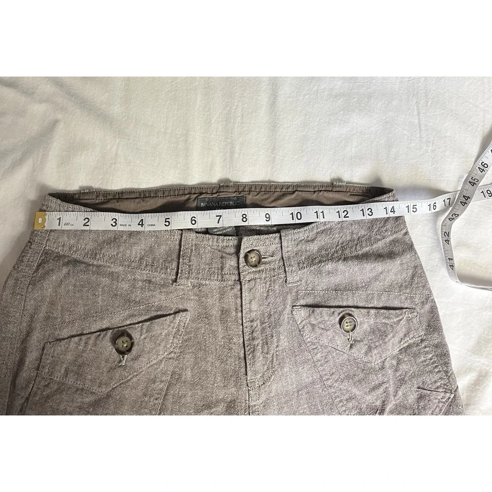 Banana Republic Brown Cargo Pants Size 2 Linen‎ & Cotton Blend